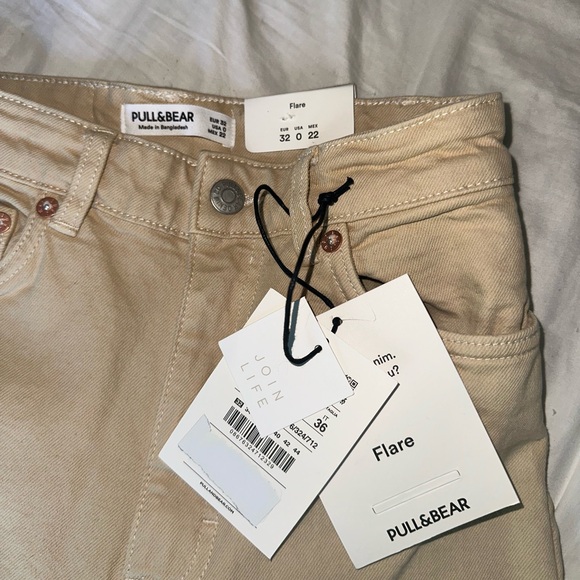 Tan/Khaki Flare Jeans - Picture 3 of 4